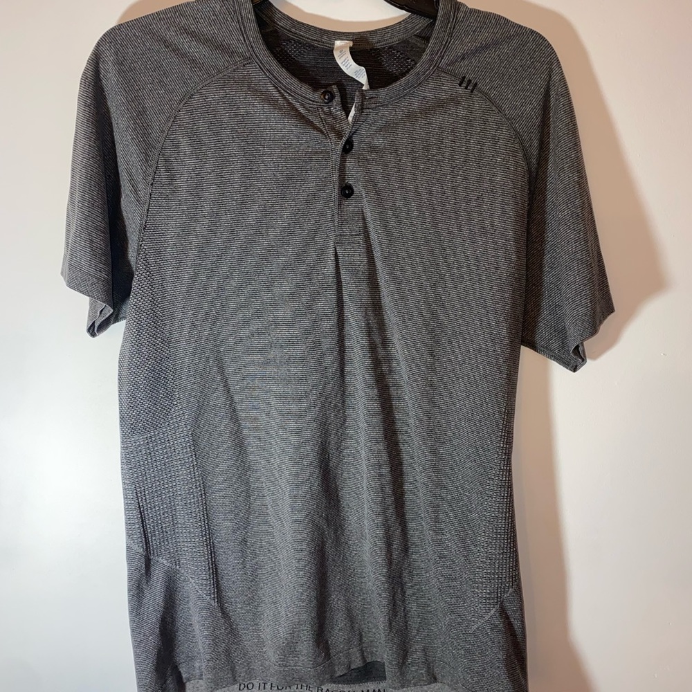 Lululemon Gray 3 Button T-Shirt